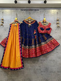 Printed Khadi Cotton Lehenga With Blouse And Dupatta-ISKWNAV24074836