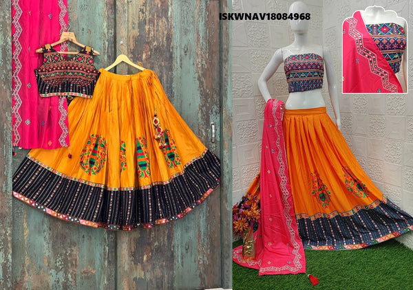 Printed Maslin Cotton Lehenga With Blouse And Dupatta-ISKWNAV18084968