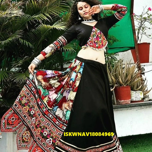 Printed Maslin Cotton Lehenga With Blouse And Dupatta-ISKWNAV18084969