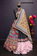 Printed Maslin Cotton Lehenga With Blouse And Dupatta-ISKWNAV18084969