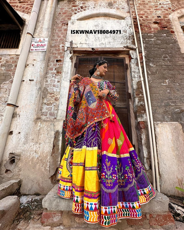 Printed Maslin Cotton Lehenga With Blouse And Dupatta-ISKWNAV18084971