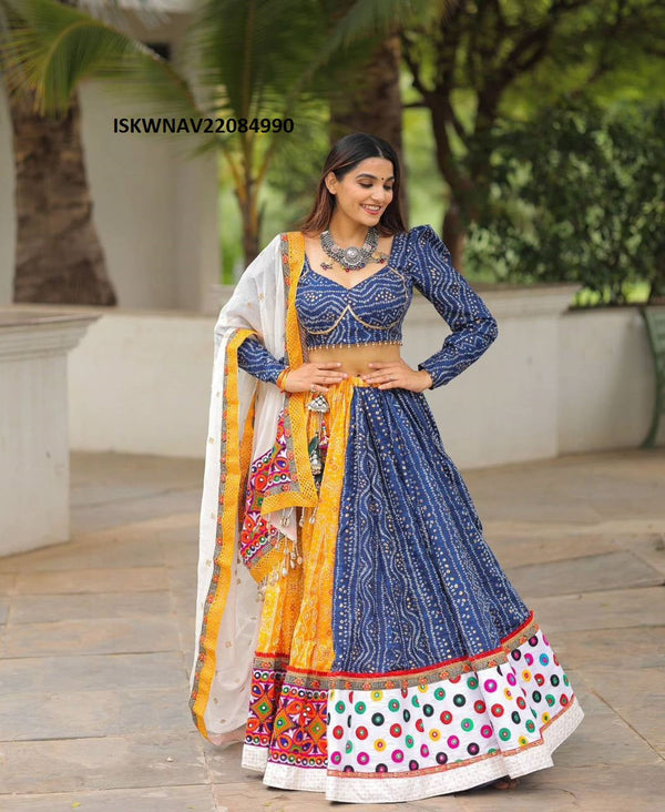 Digital Printed Cotton Lehenga With Blouse And Dupatta-ISKWNAV22084990