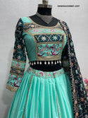 Embroidered Silk Lehenga With Blouse And Georgete Dupatta-ISKWNAV2308KF-1597