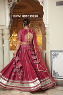 Sequined Cotton Silk Lehenga With Blouse And Organza Dupatta-ISKWLH01039998