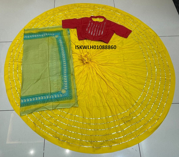 Cotton Lehenga With Blouse And Printed Malmal Cotton Dupatta-ISKWLH01088860