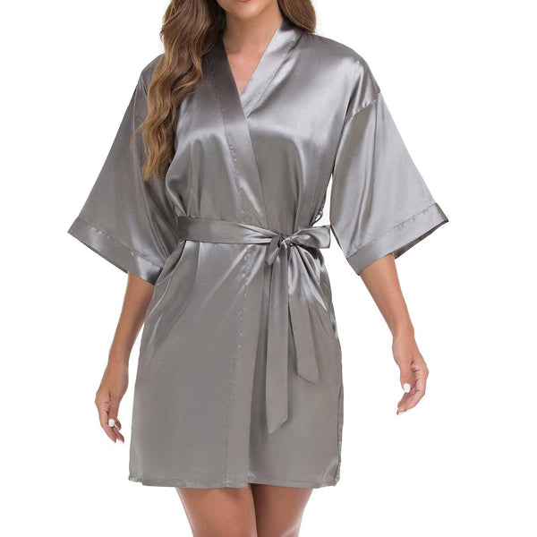 Women Silk Satin Robe Woman Lace Kimono Robe Female Bathrobe solid Womens Robes Sleepwear Ladies Sexy Bathrobe For Women Dress - Ishaanya