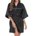 Women Silk Satin Robe Woman Lace Kimono Robe Female Bathrobe solid Womens Robes Sleepwear Ladies Sexy Bathrobe For Women Dress - Ishaanya