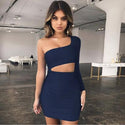 Party Dresses Women One Shoulder Sexy Bodycon Evening Fashion Night Out Summer Club Dress - Ishaanya