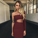 Party Dresses Women One Shoulder Sexy Bodycon Evening Fashion Night Out Summer Club Dress - Ishaanya